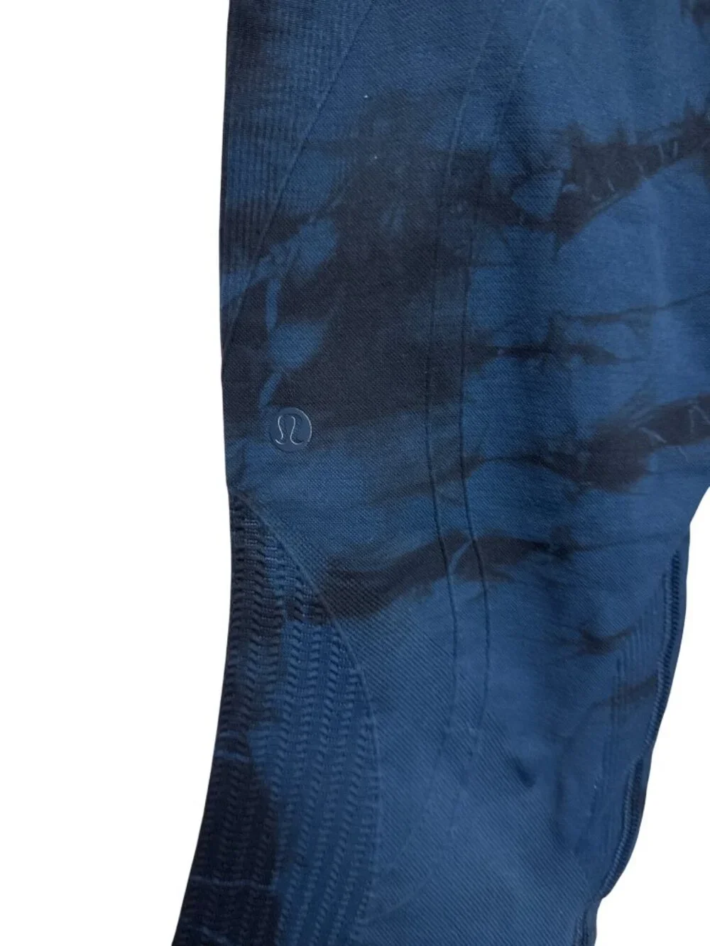 Lululemon Flow & Go Tight Seamless Blue Tie Dye Crop Leggings Women's Size 2